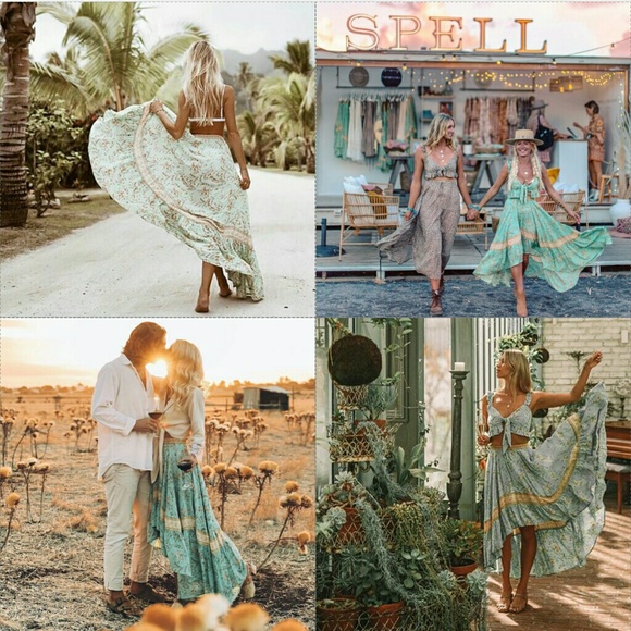 New spell designs Maisie skirt vintage turquoise M - Picture 6 of 8